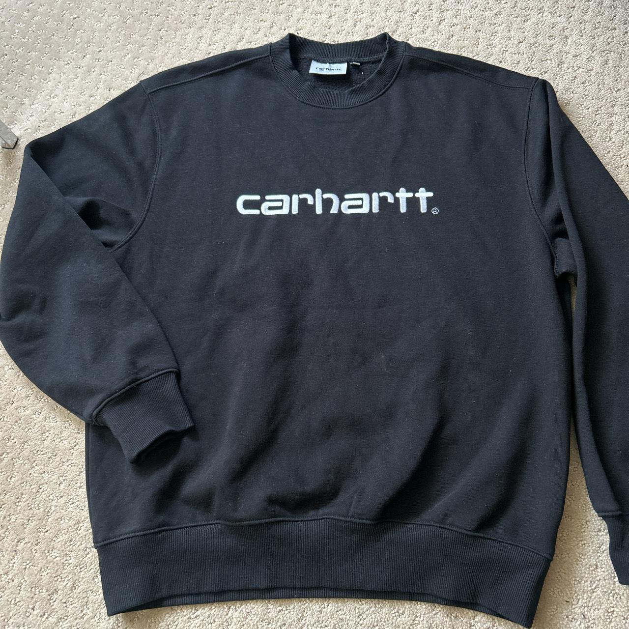 Carhartt wip jumper size L Black Worn about 23... Depop