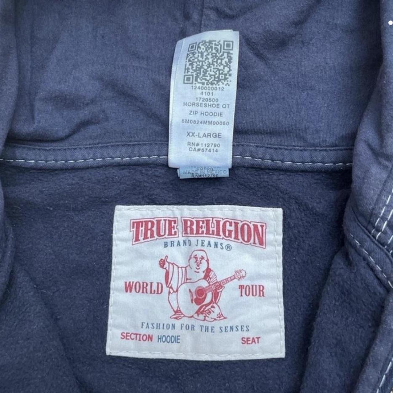 true religion stitch hoodie perfect condition size... - Depop