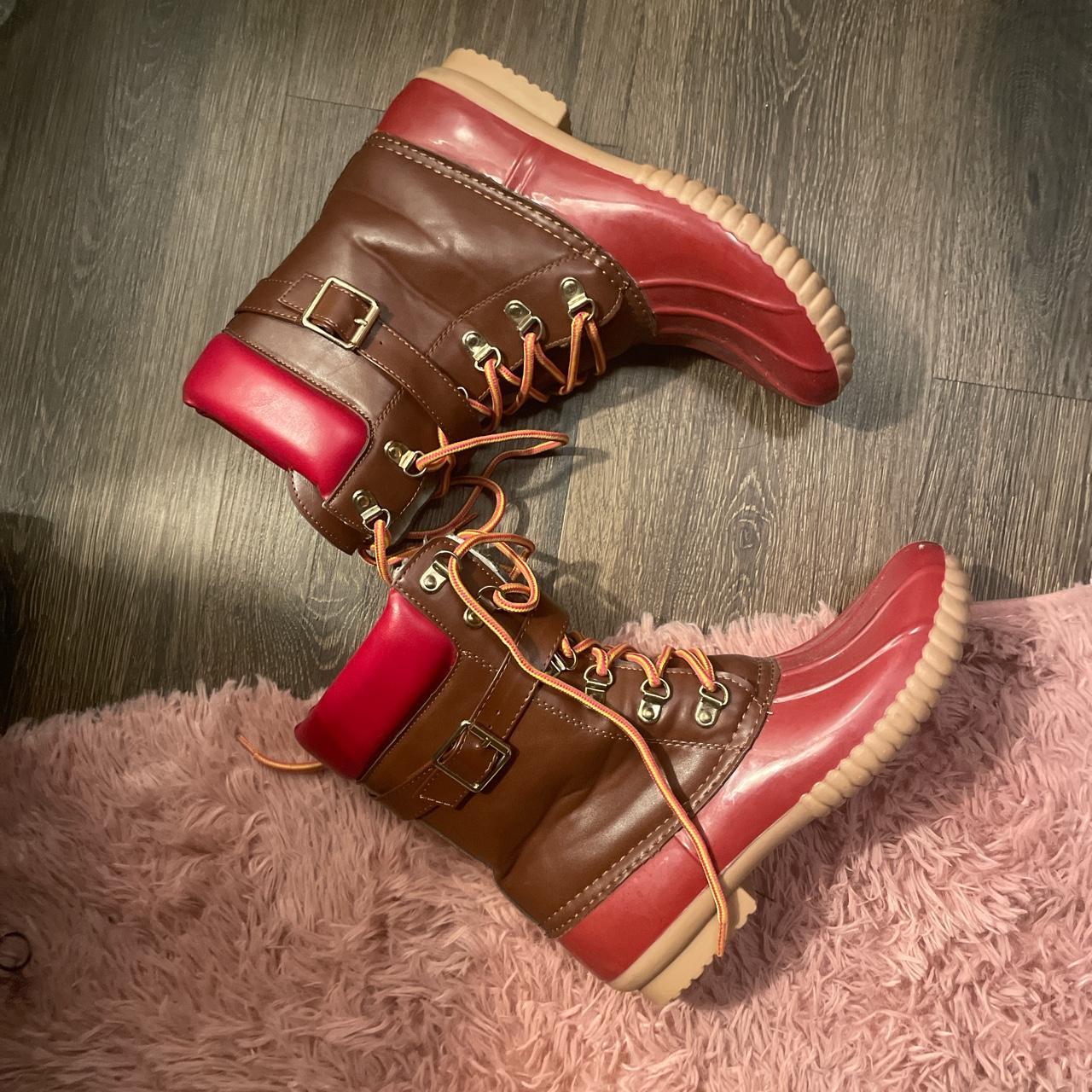 Burgundy sperry duck on sale boots