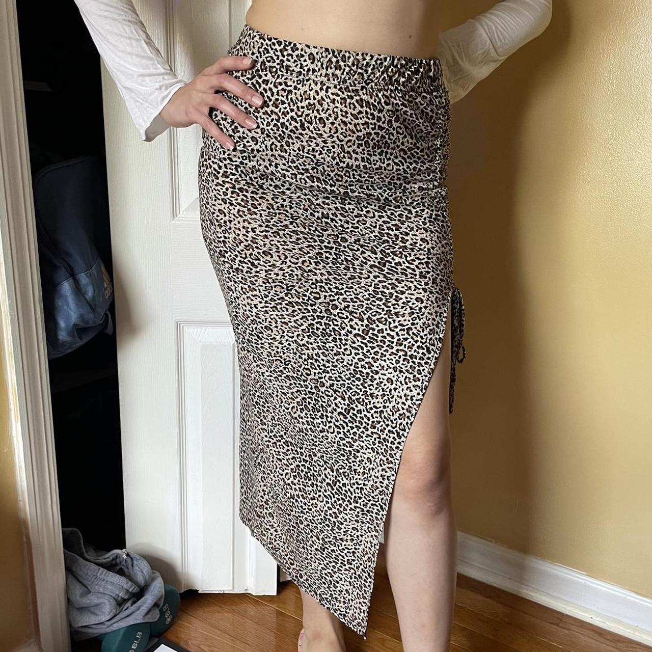 Cheetah midi skirt gray hotsell