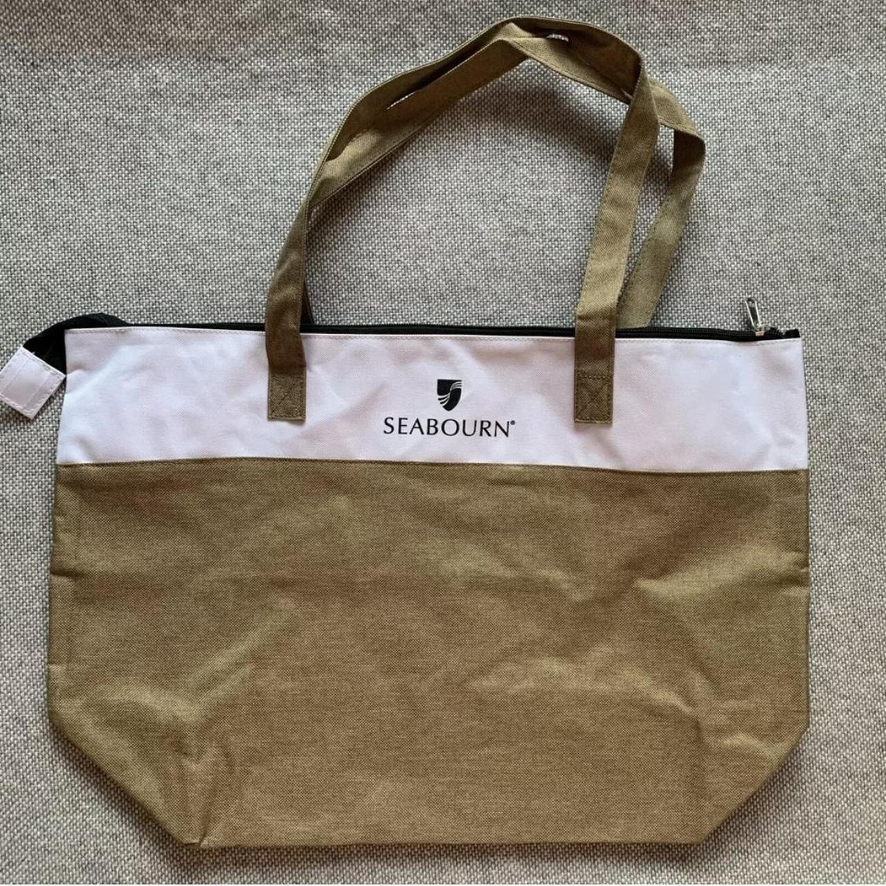 Women's Tan and White Bag | Depop