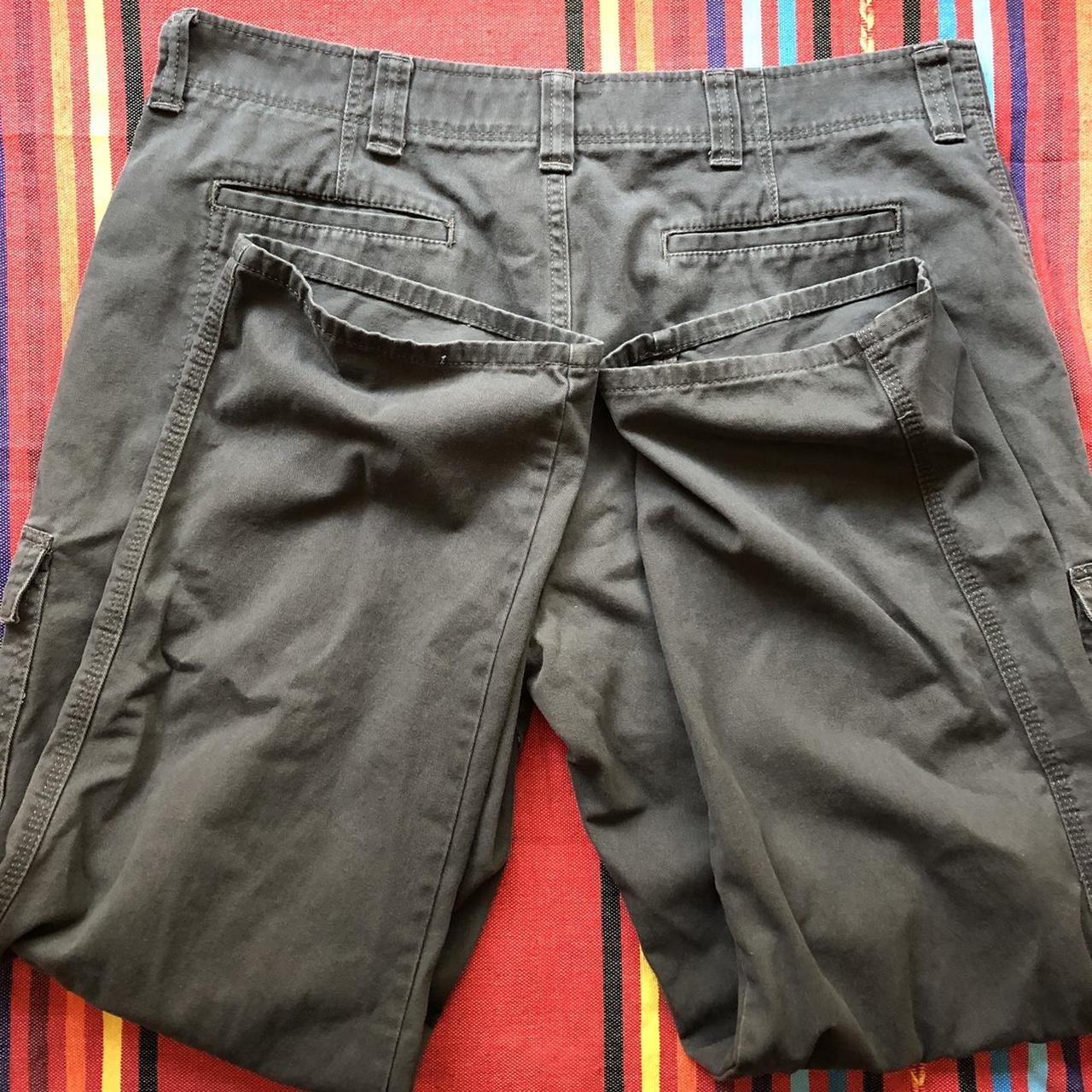 grey Wrangler cargo pants. size 36 waist in mens. in... - Depop