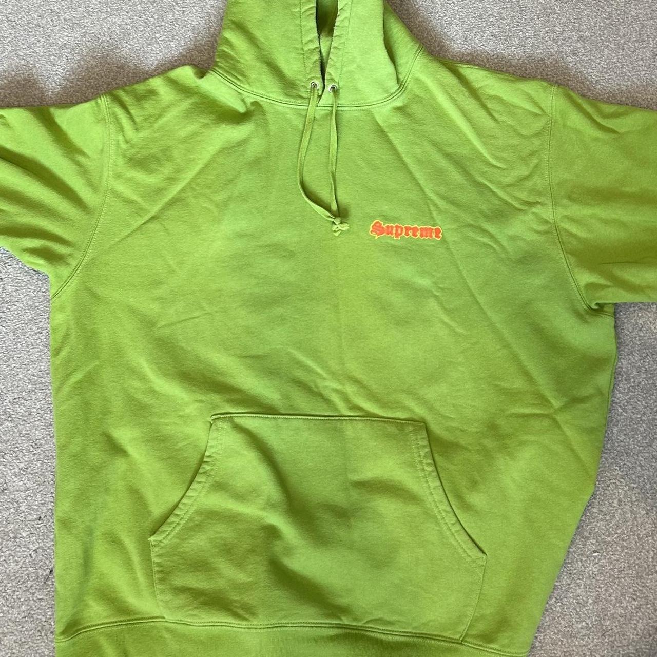 Authentic green supreme hoodie Size . Depop