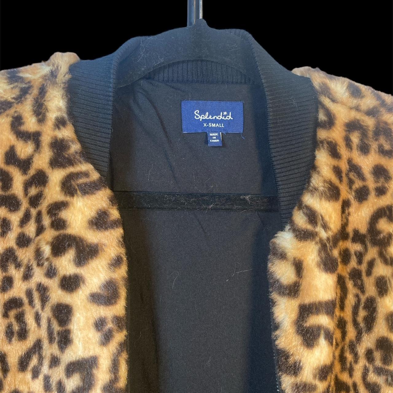 Splendid leopard faux fur on sale jacket