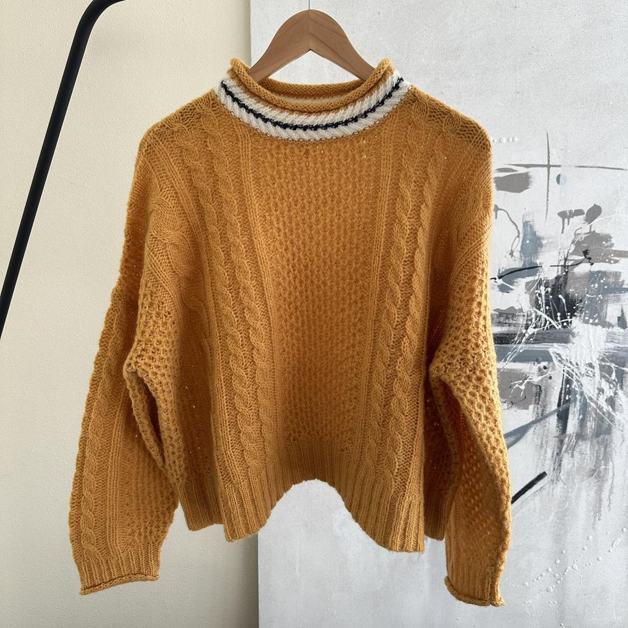 The Great boxy oversized cable knit sweater in... - Depop