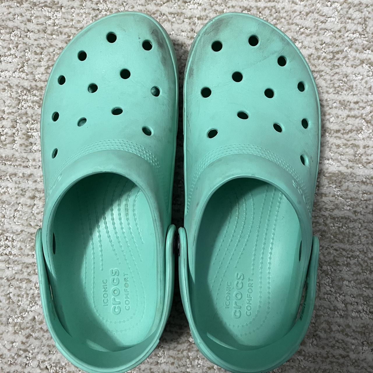 Teal crocs Worn Ships immediately #crocs - Depop