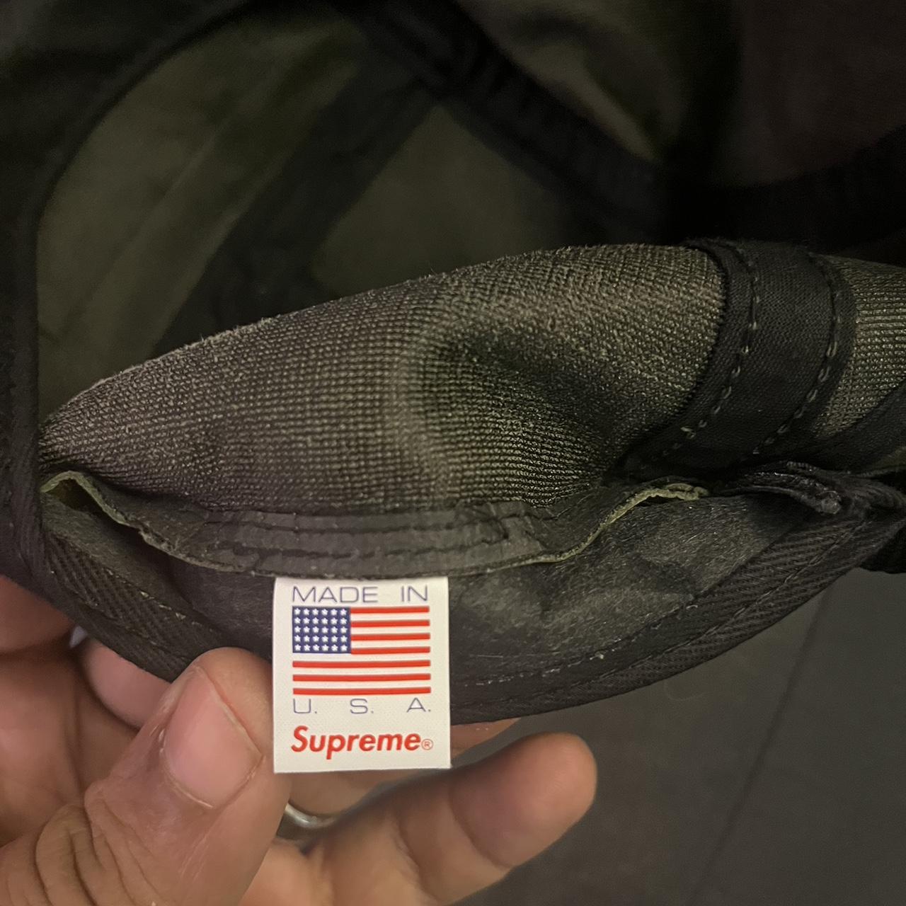 supreme leather camp cap olive grren