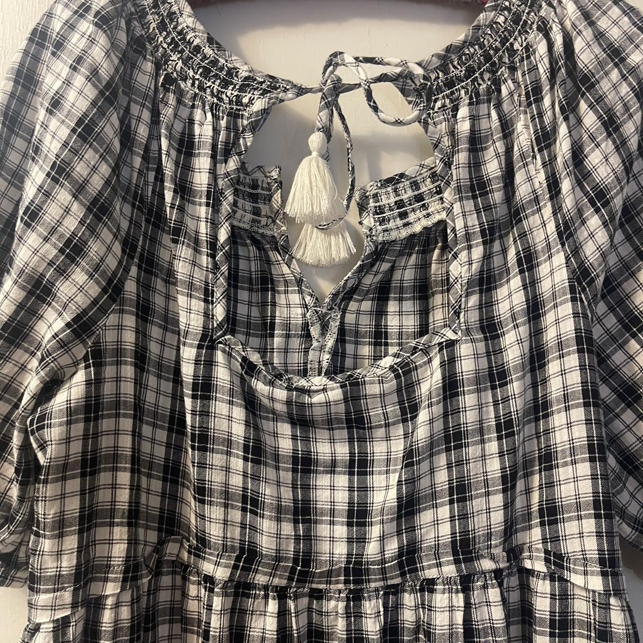 Plaid midi dress from Old Navy. Open tie back with... Depop