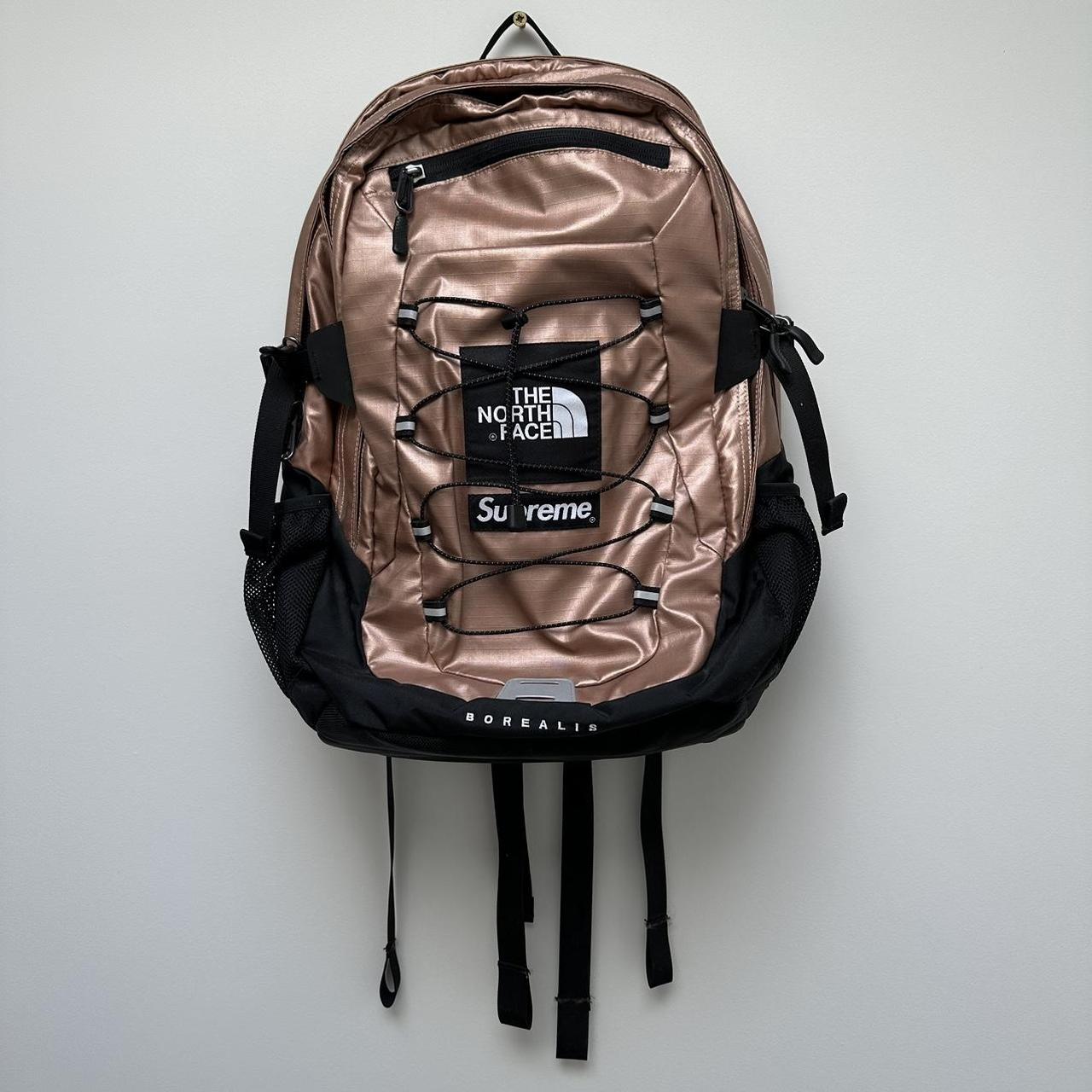 Supreme x North Face metallic borealis backpack -... - Depop