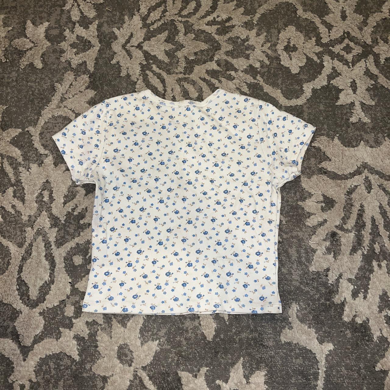 Blue floral Brandy Melville top💙🤍 it’s a really cute... - Depop