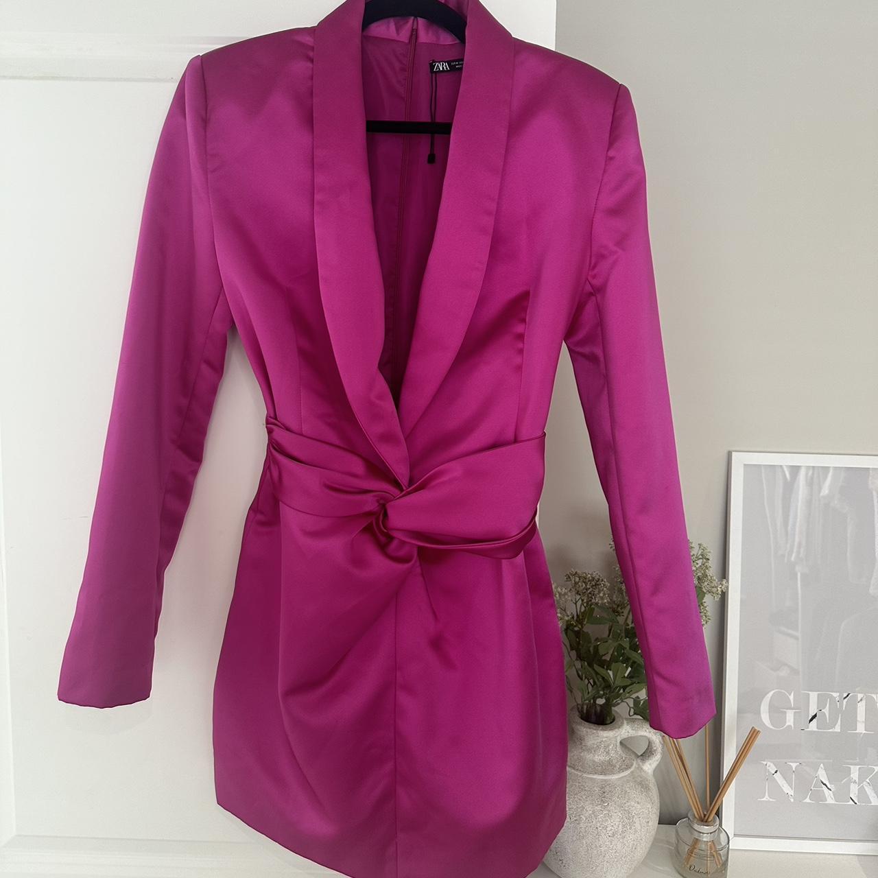 Zara Pink satin blazer dress pinkdress Brought off