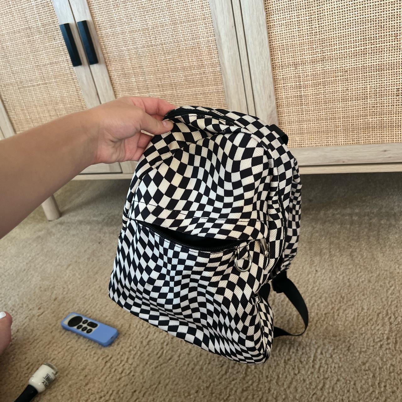 mini checkered backpack - Depop