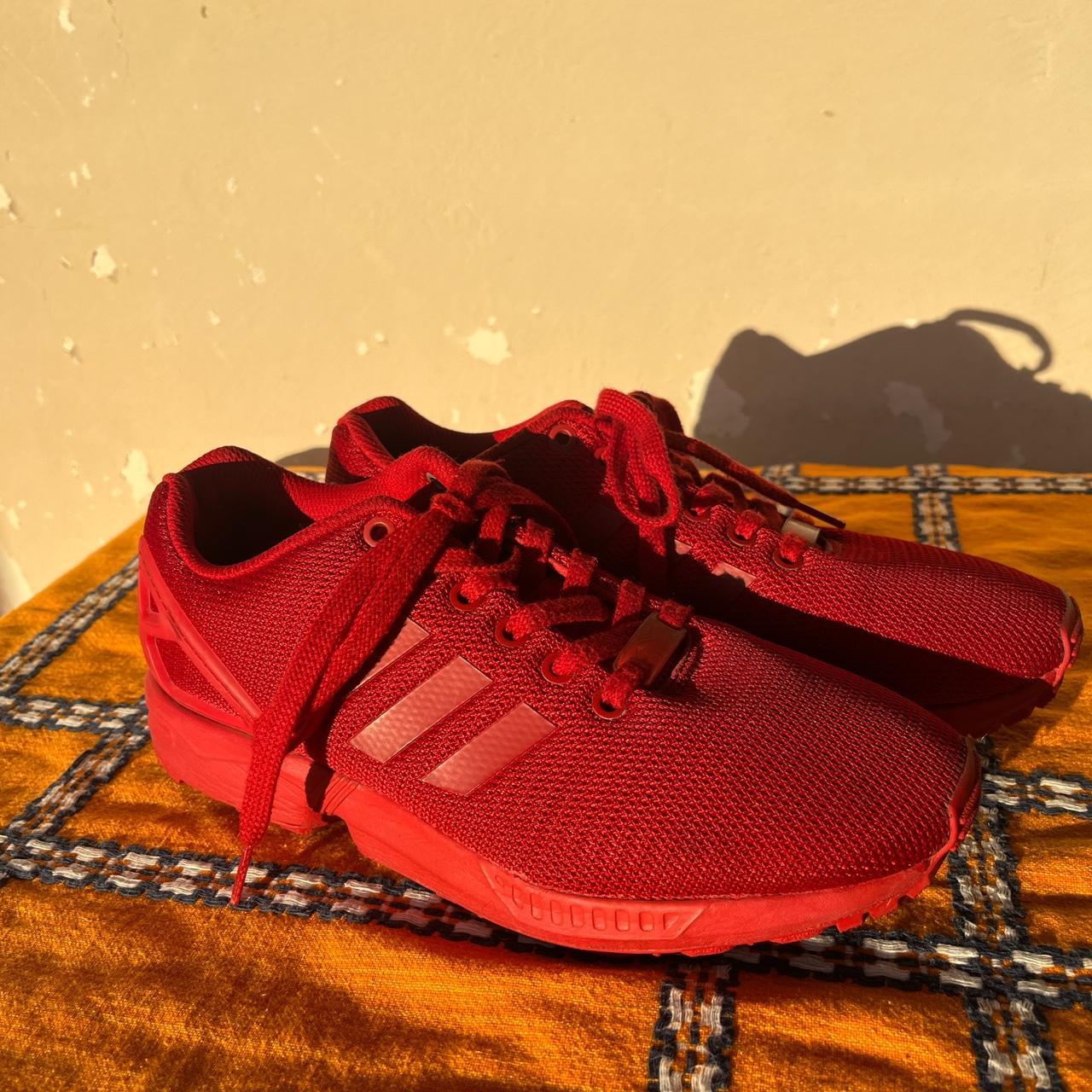 Adidas ZX Flux red trainers Depop