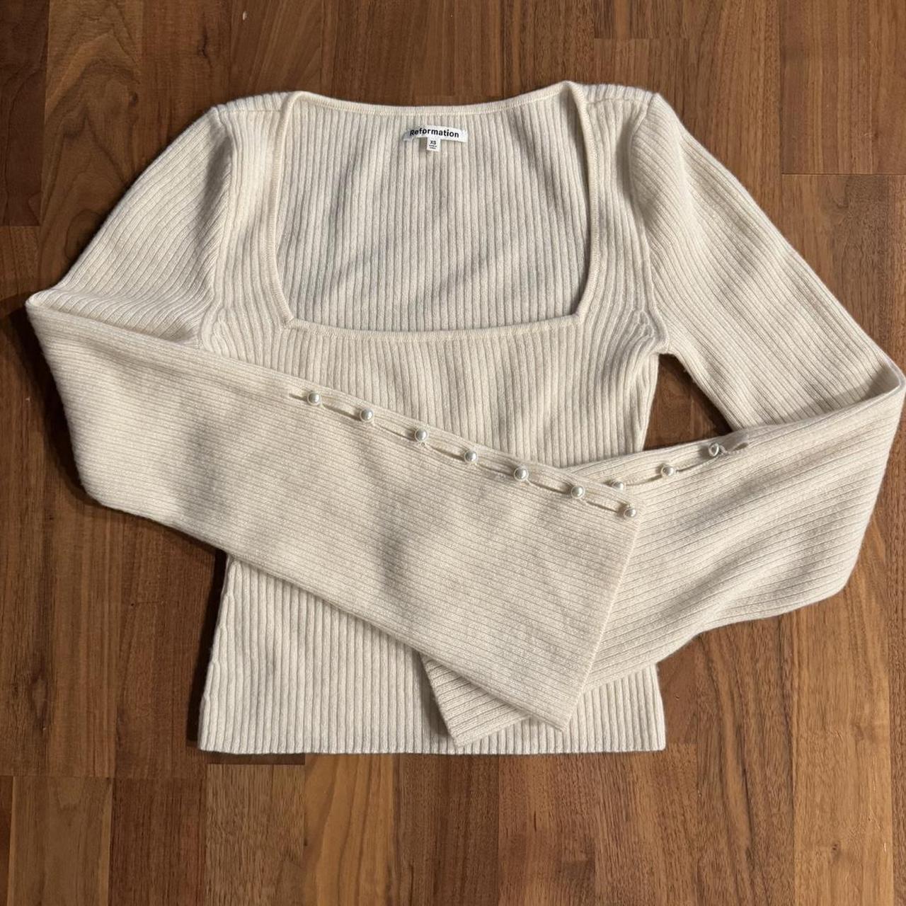 Reformation Emanuele Cashmere Novelty Button... Depop