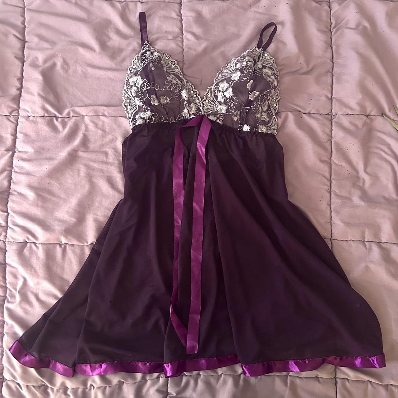 adorable dark purple lingerie dress 🔮 super cuteee... - Depop