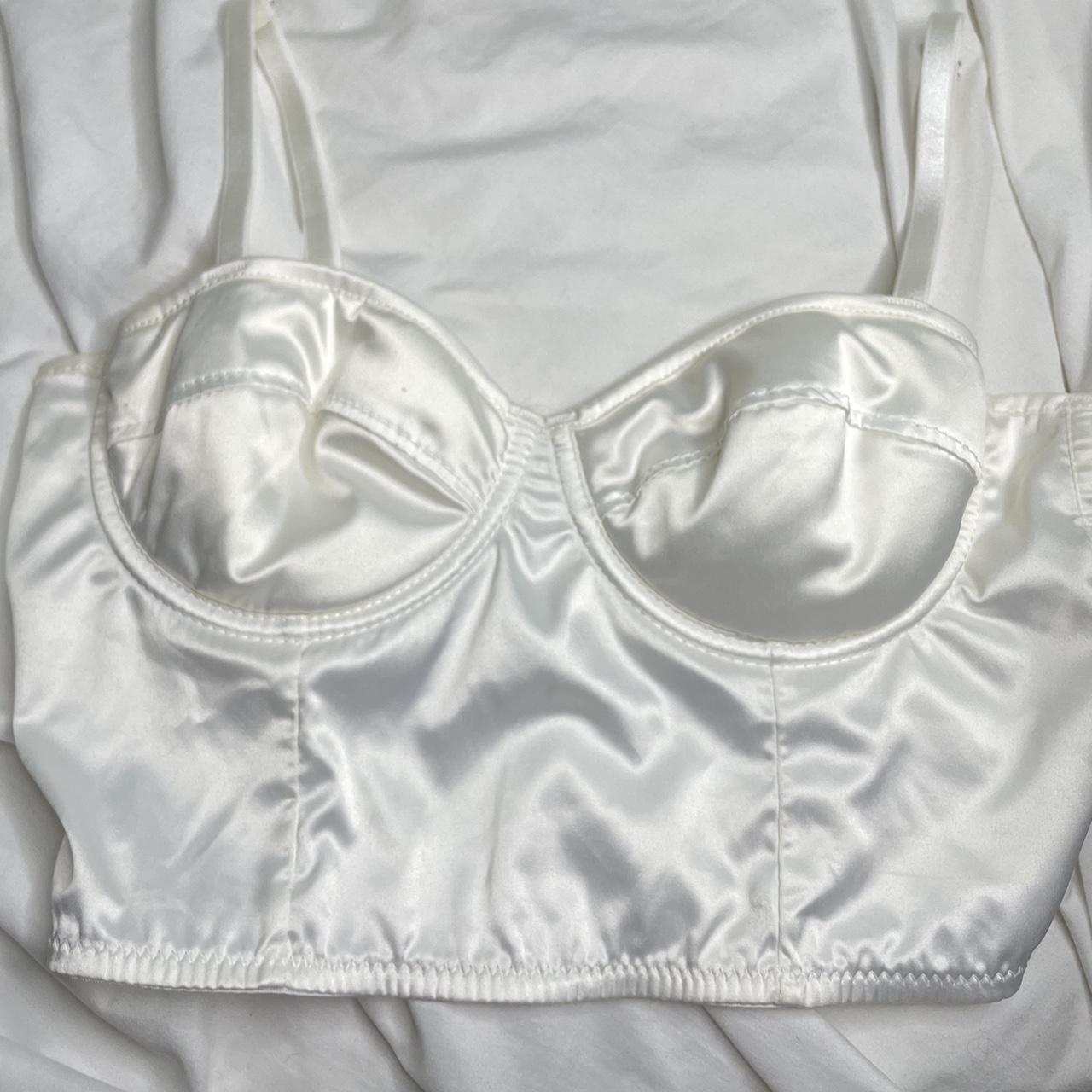 Satin white corset 🤍 SIZE 4/6 •Never worn out! Amaze... - Depop