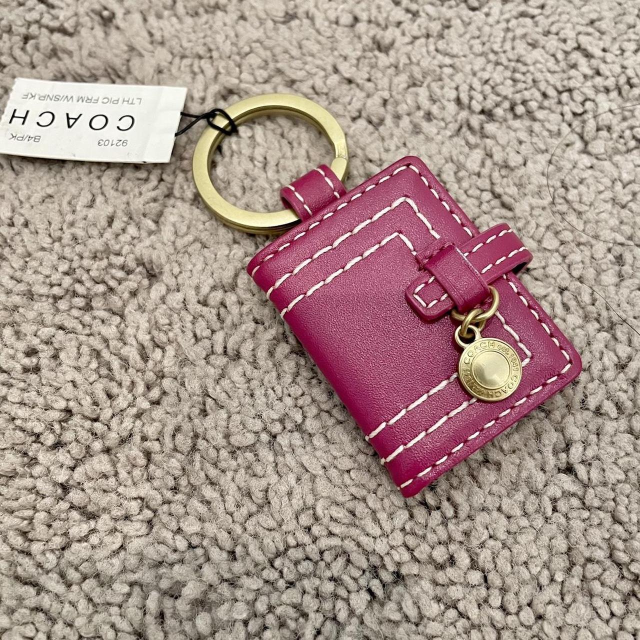 COACH - METALLIC TOP ZIP CARD CASE - MAGENTA / - Depop