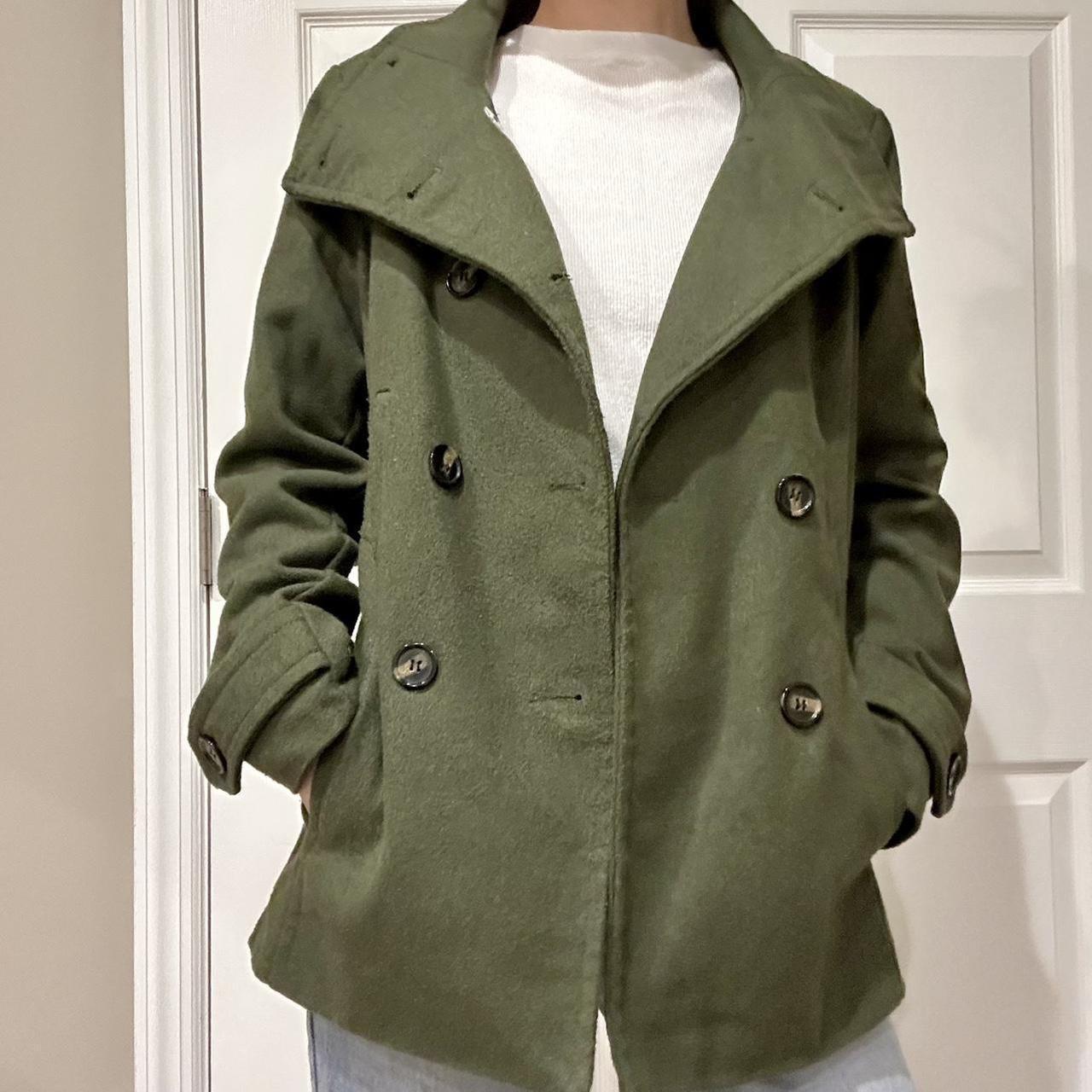 Army green outlet peacoat