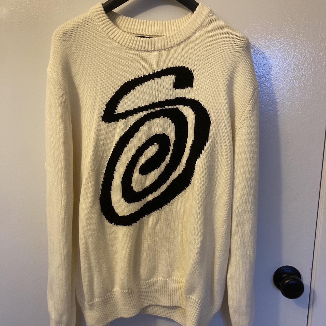 Stussy Curly S Knit Sweater Medium 10/10 Condition... - Depop