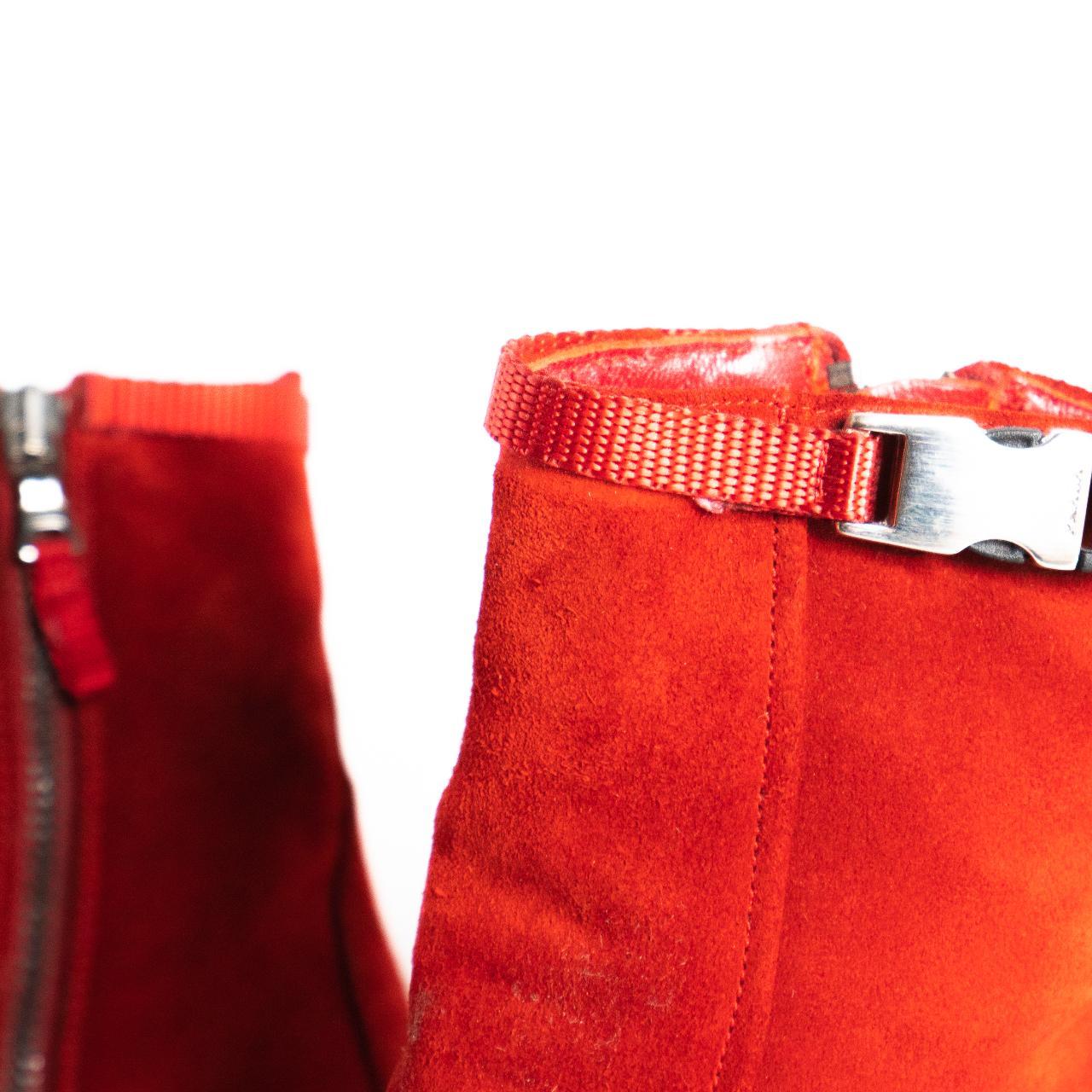 Vintage Prada Red Suede Ankle Boots Depop