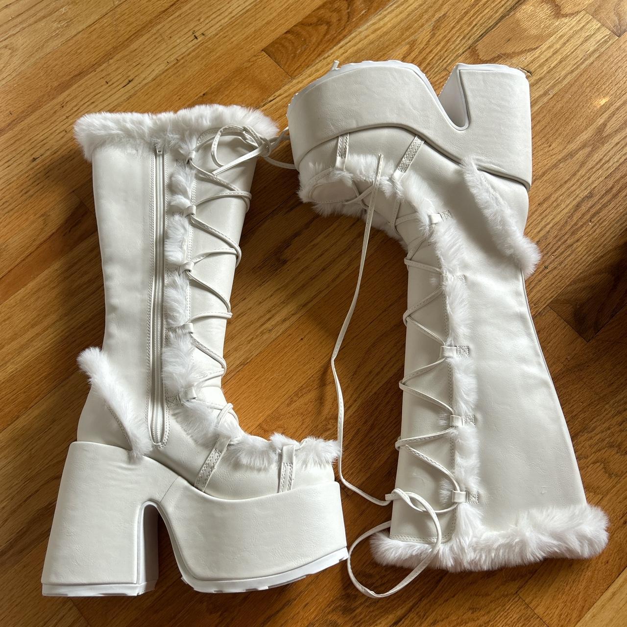 Demonia Pure Vigilance Platform boots in white . Depop