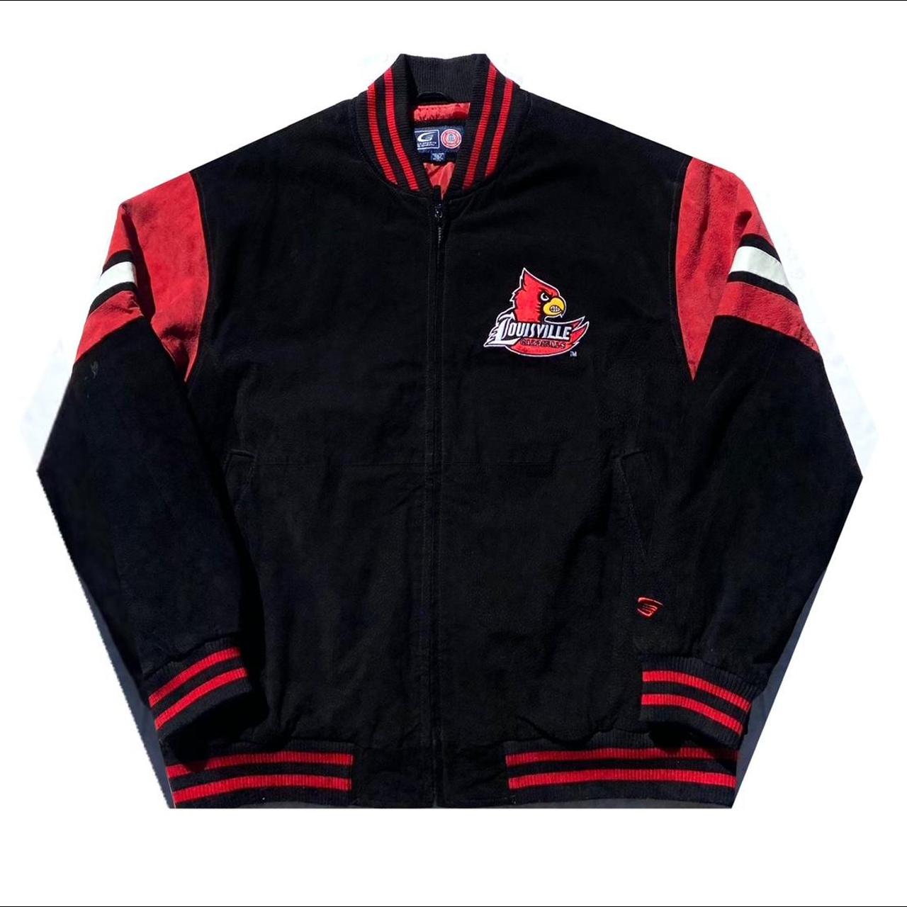 Black White Louisville Cardinals Leather Jacket - Maker of Jacket