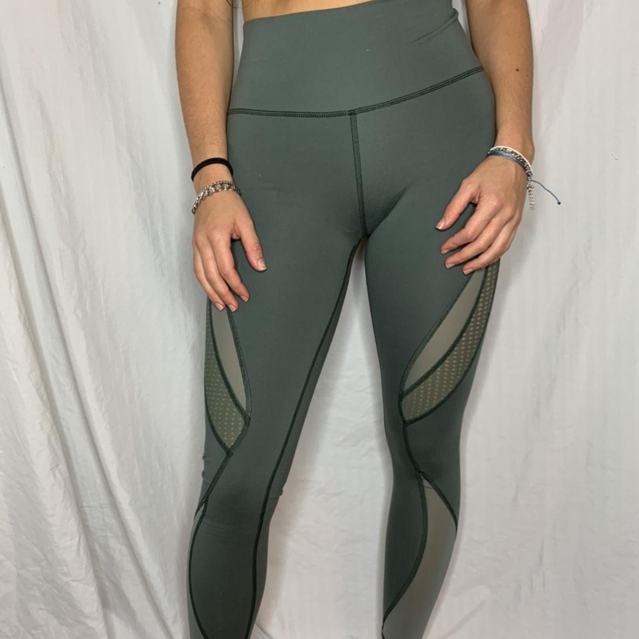 Aerie army green mesh leggings. Hug tight so they re. Depop