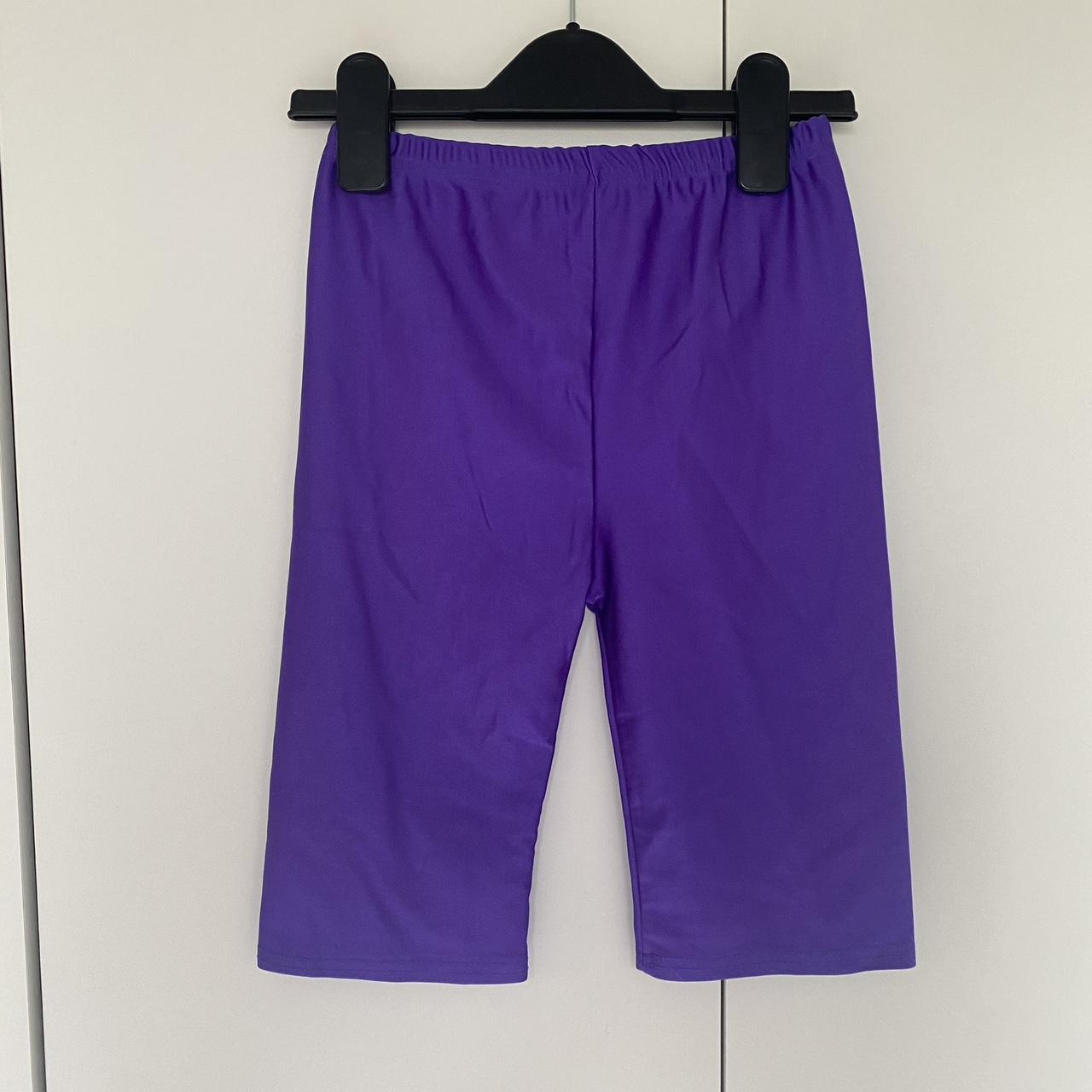 Purple shiny cycling shorts 🥳 - Depop