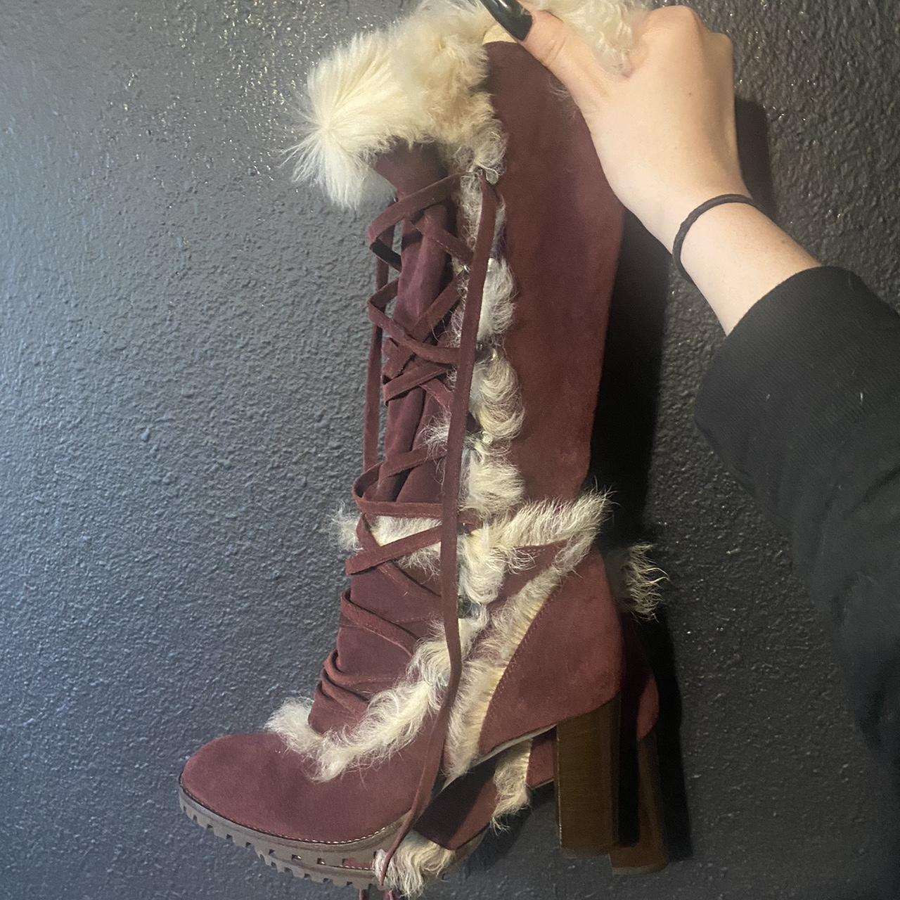 Coach burgundy boots sale