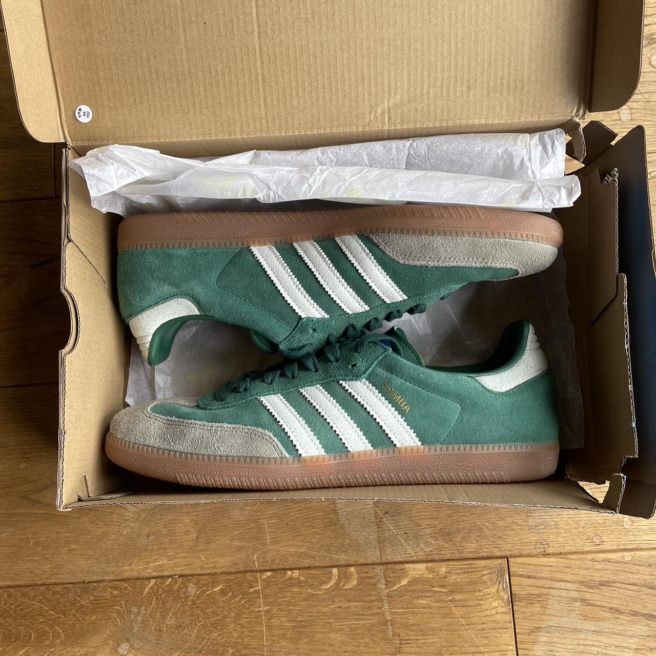 Adidas samba OG collegiate green gum sole grey... - Depop