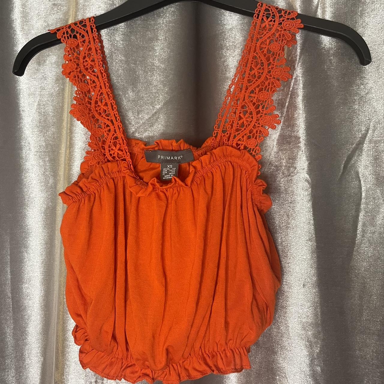 Primark Women's Orange Crop-top | Depop