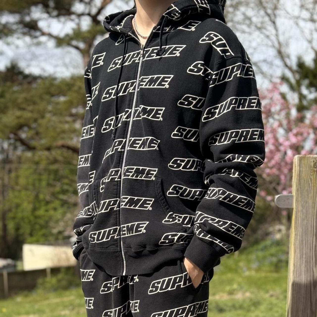 Supreme repeat zip up hoodie sale