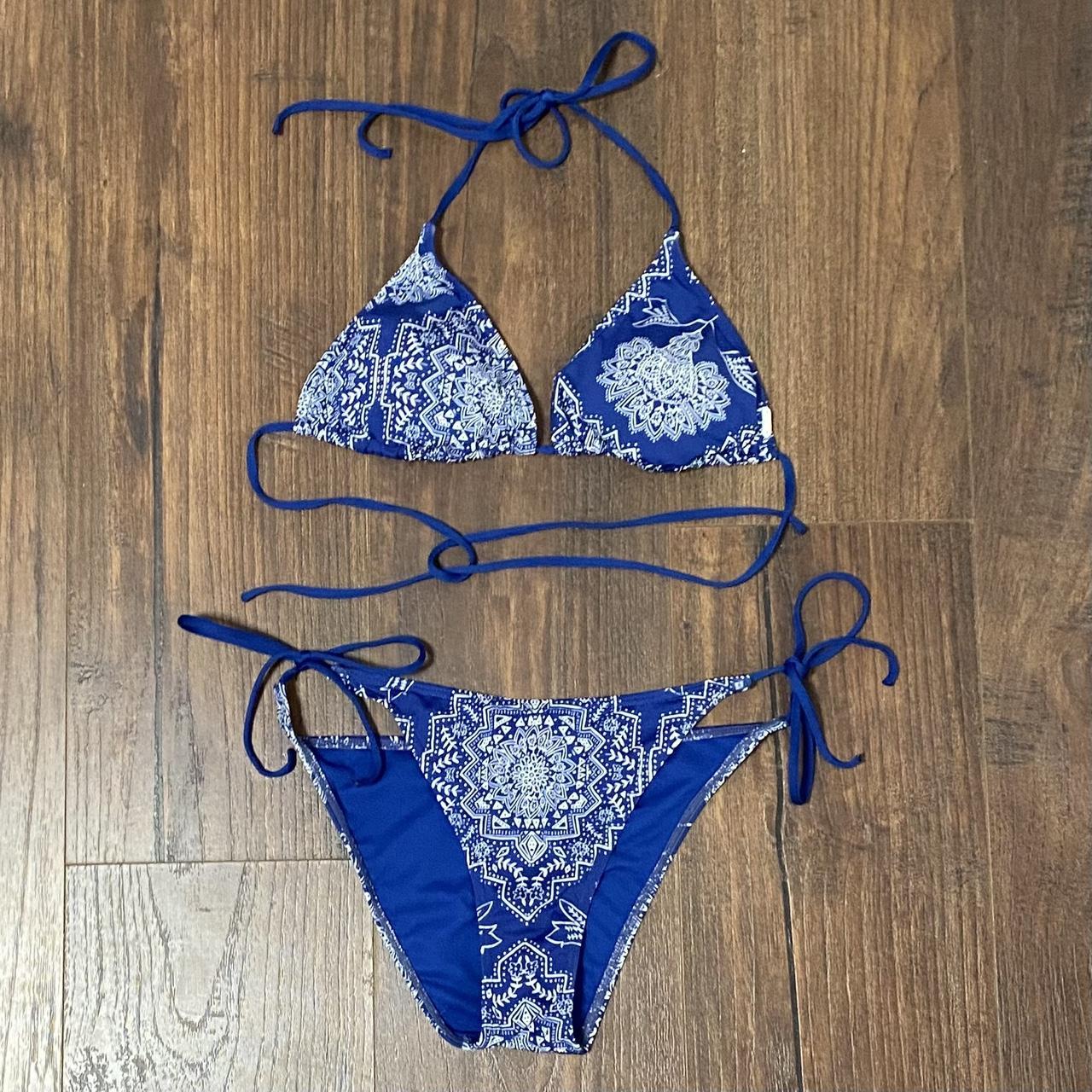 Women's Blue Bikinisandtankinisets Depop