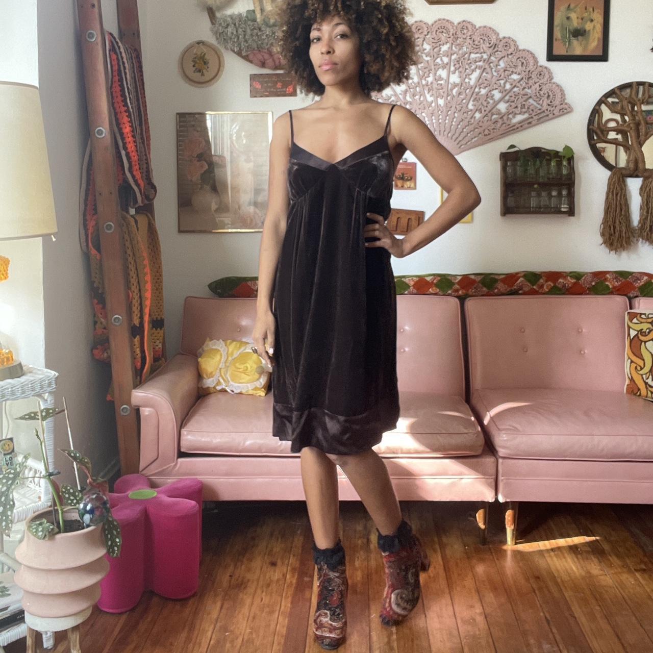 Silk velvet slip dress