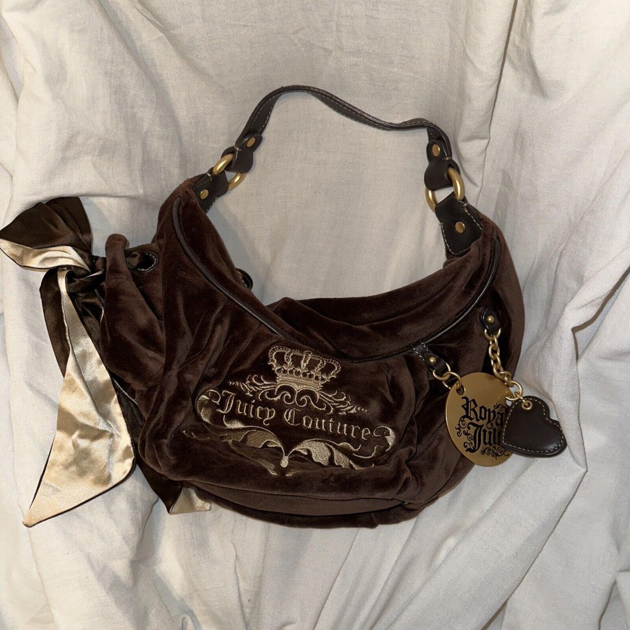 Juicy Couture Charm Bracelet Printed Nylon Messenger Bag, Royal Blue/Pink
