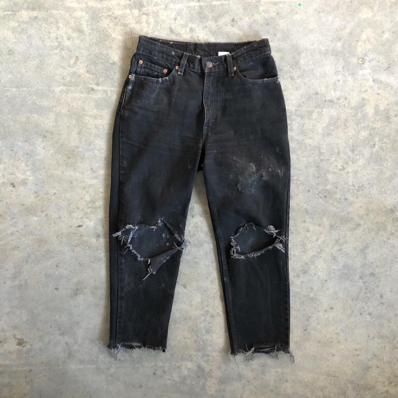 LEVIS. Vintage 90s made in USA faded black... - Depop