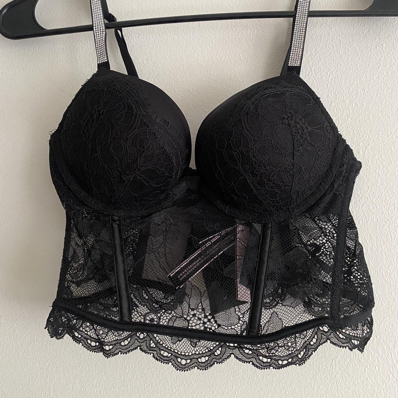 Black corset fashion bralette