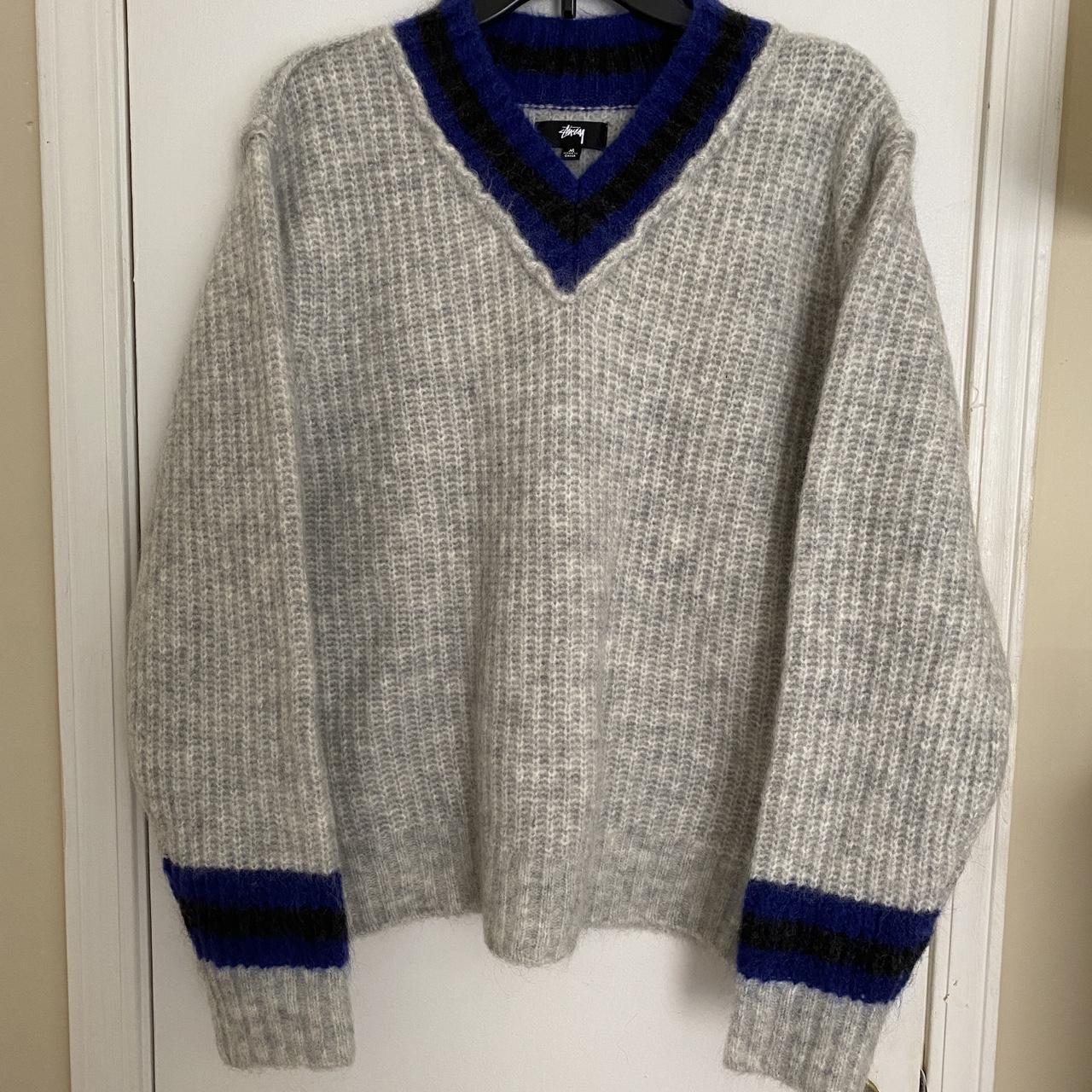 Stussy mohair tennis sweater in ash Worn once - Depop