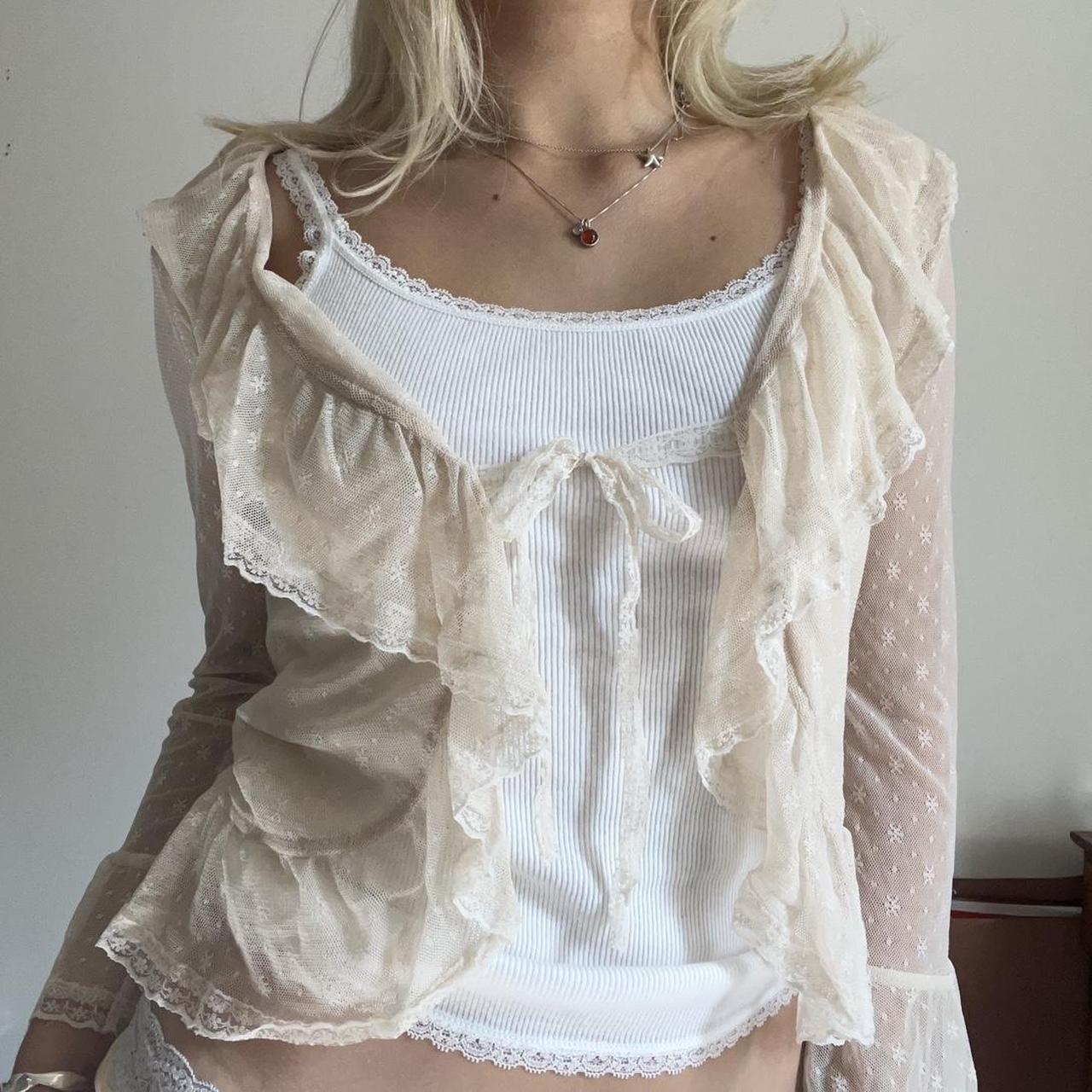 vintage forever 21 lace cardigan shrug cover size large Depop