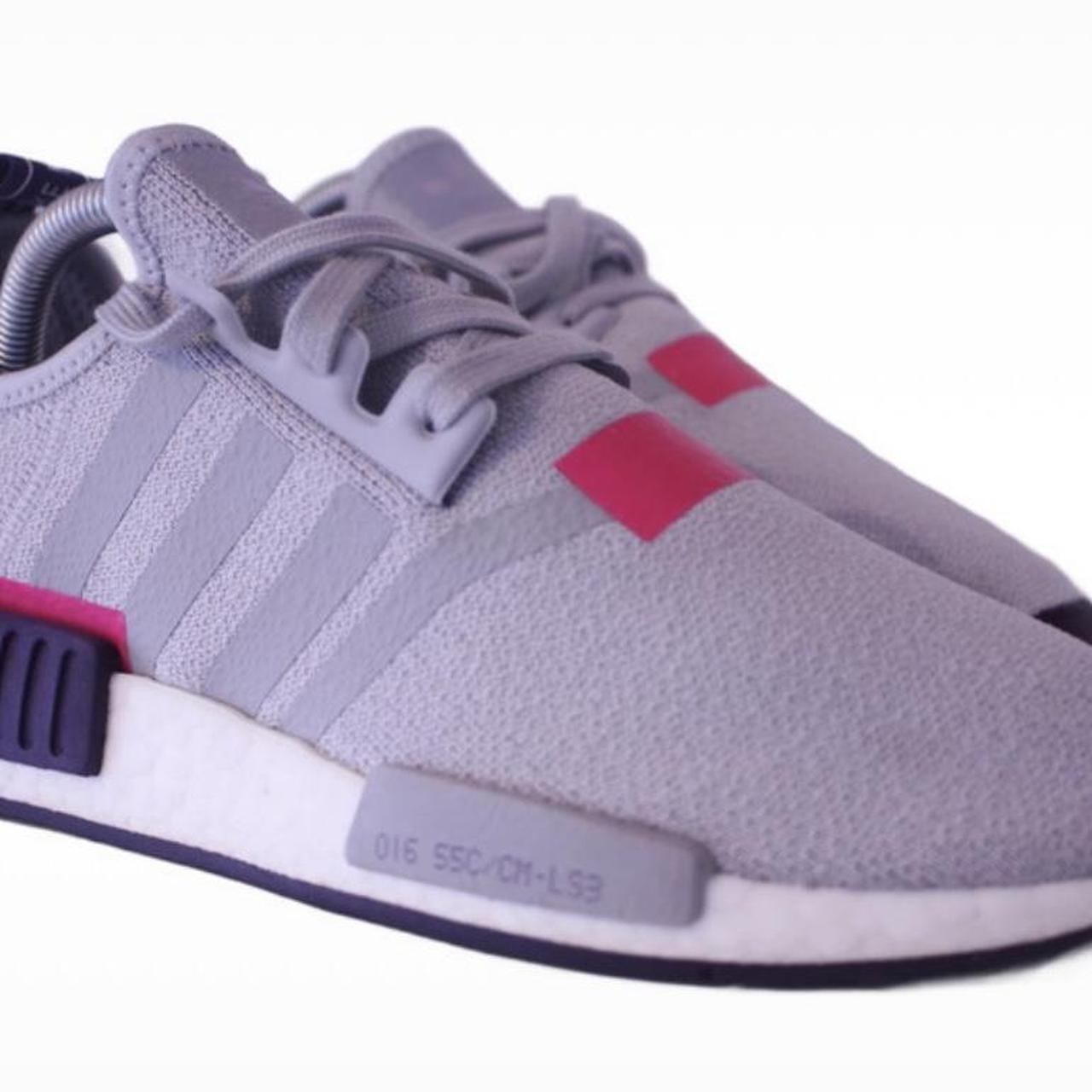 Adidas NMD R1 Grey Two Shock Pink Size 7 Good. Depop