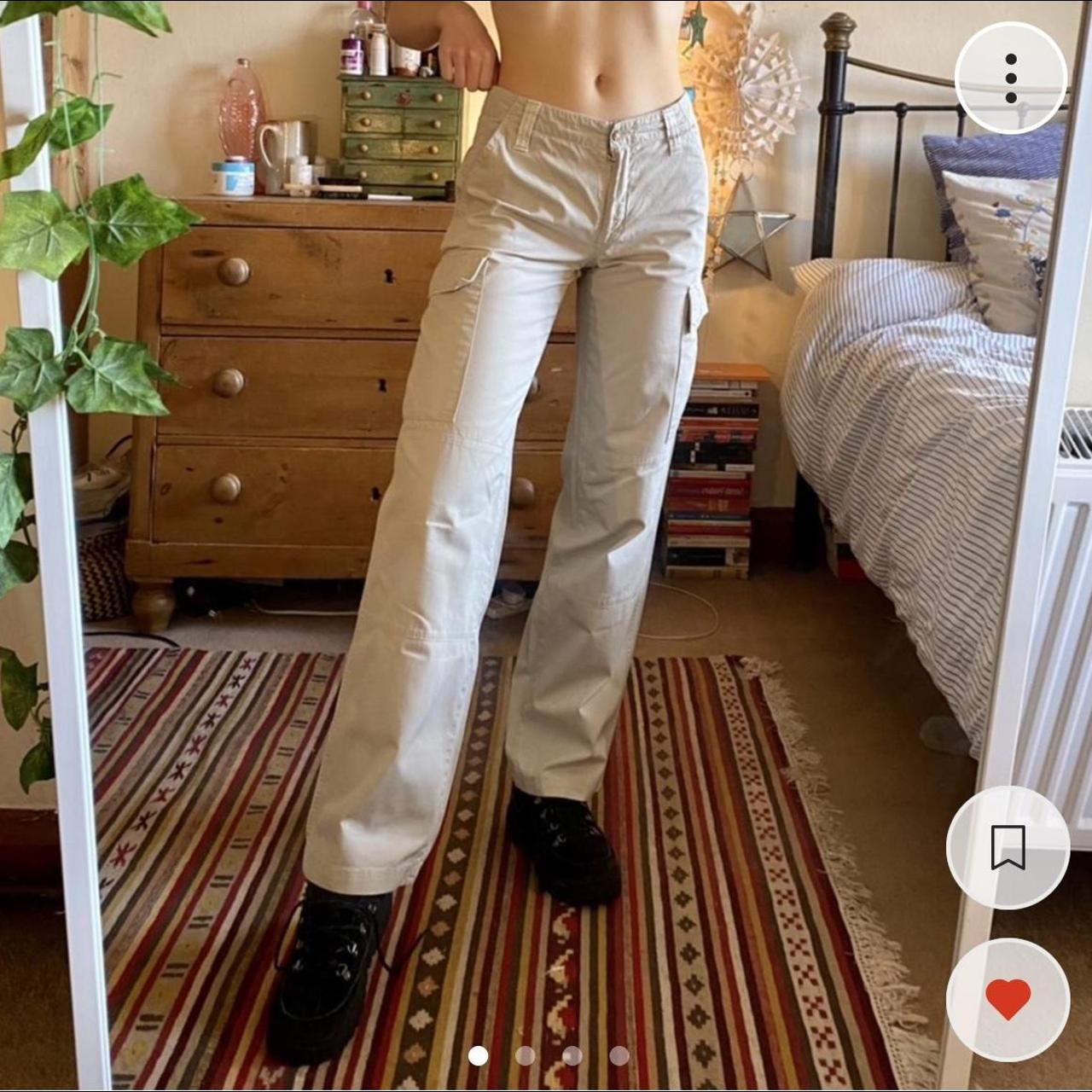 Vintage beige cargo combat trousers - size 8 - shown... - Depop