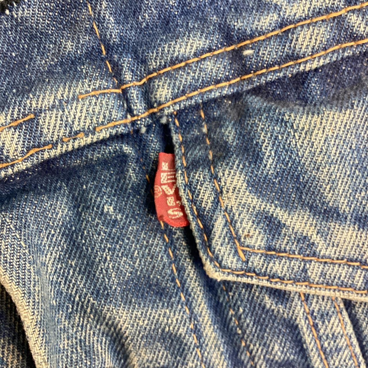 vintage levi's denim jacket with big patch on the - Depop