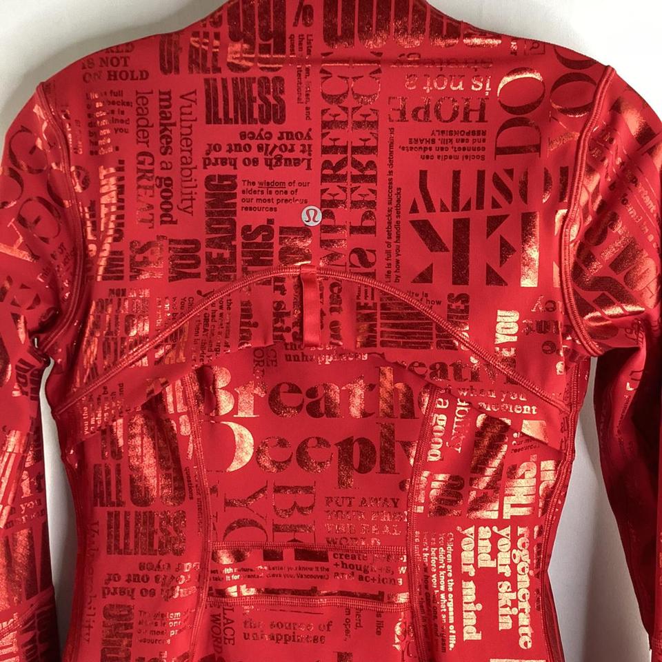Lululemon Define Red Foil Manifesto Yoga Jacket SZ:4 - Depop
