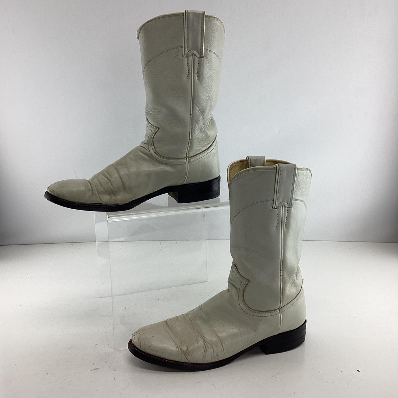 Justin white cowboy clearance boots