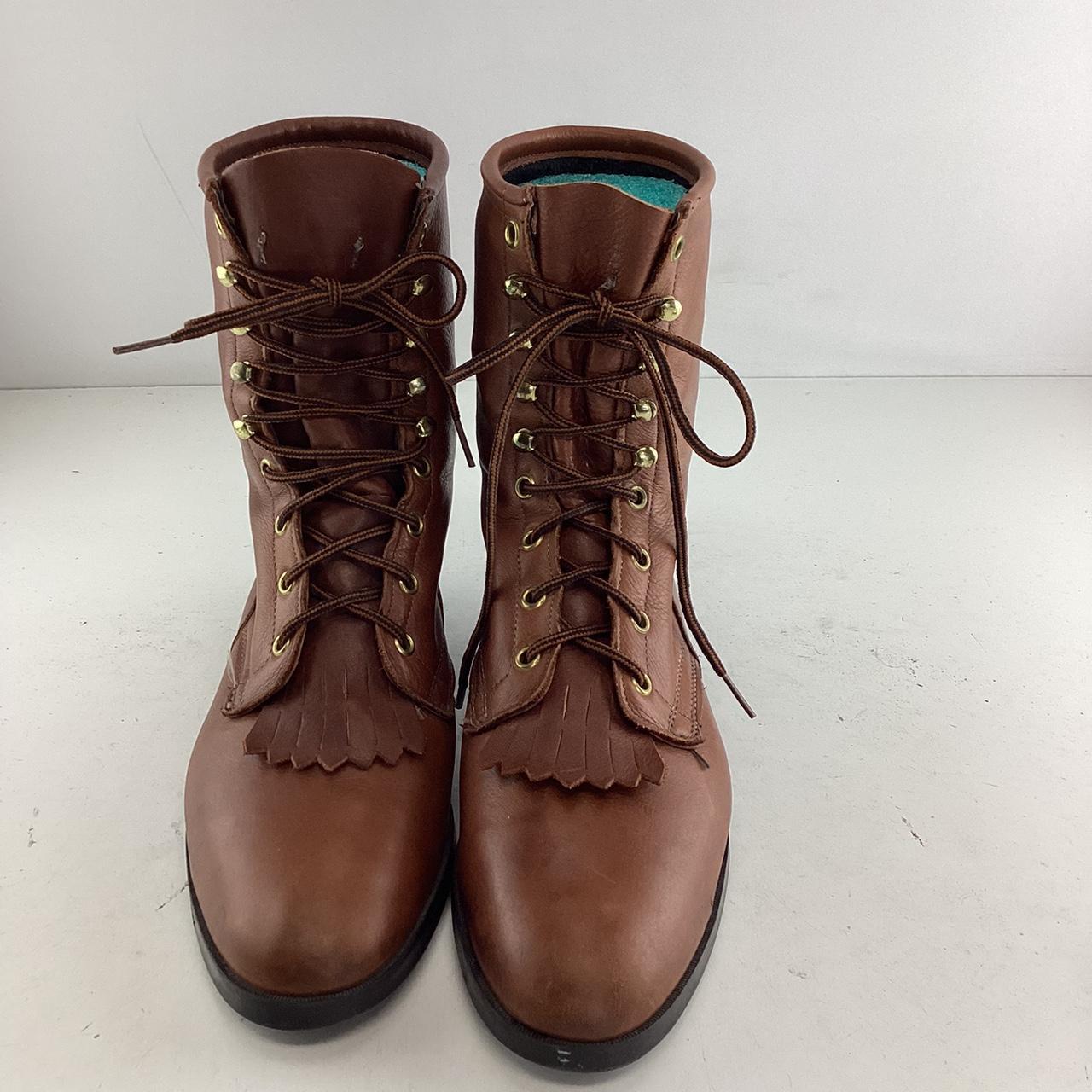 Laredo Mens Lace up Chestnut Brown Ropers SZ:8D... - Depop