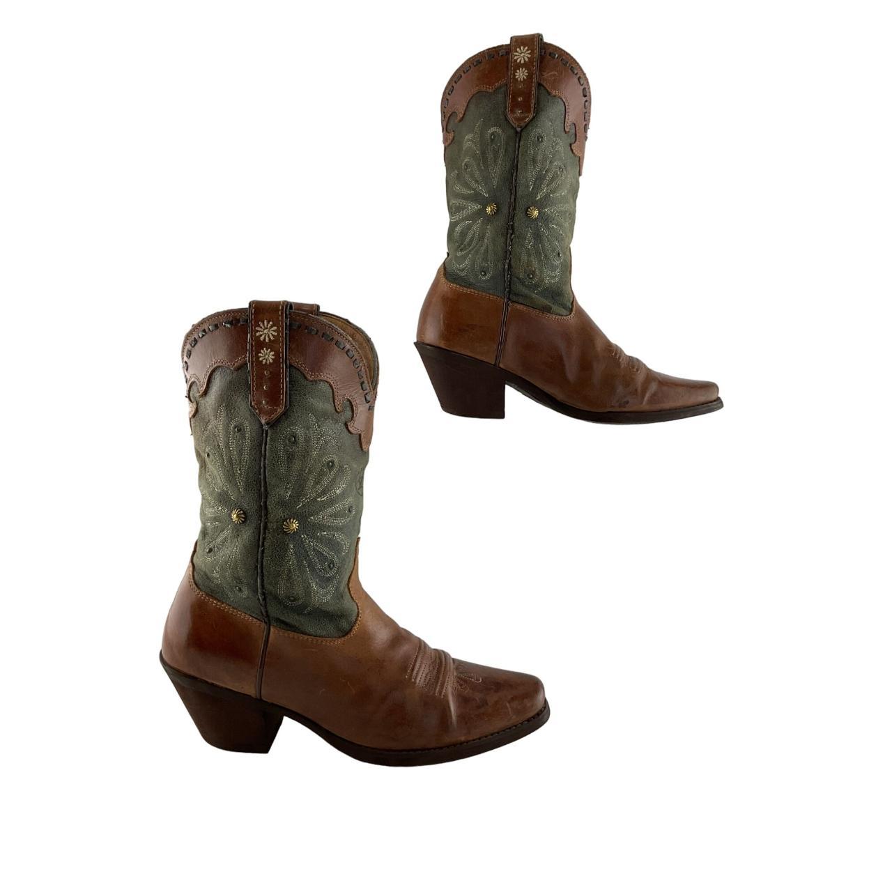 Ladies Ariat Daisy Green Brown Leather Snip Toe