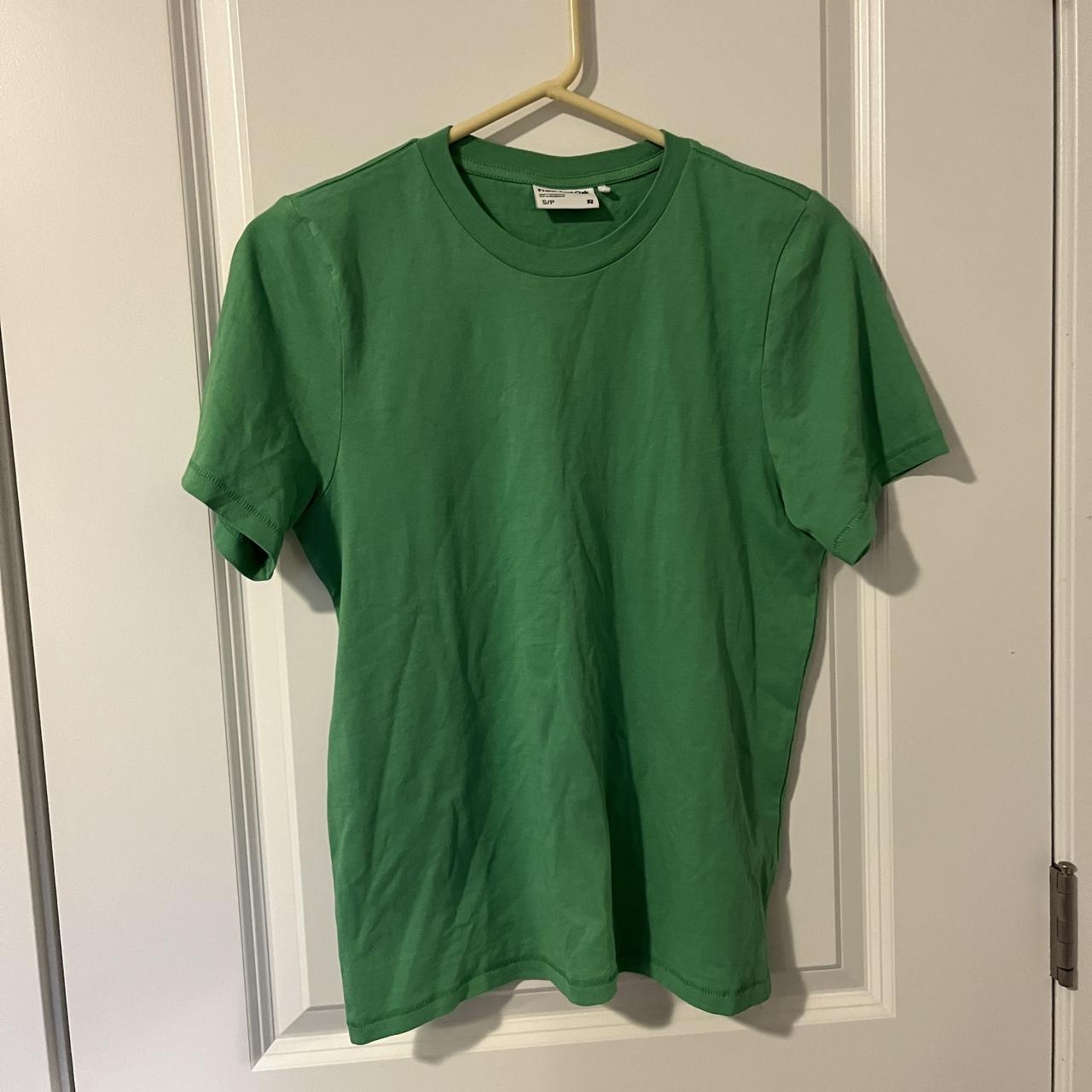 Frank and Oak green cotton tee -worn once, no signs... - Depop