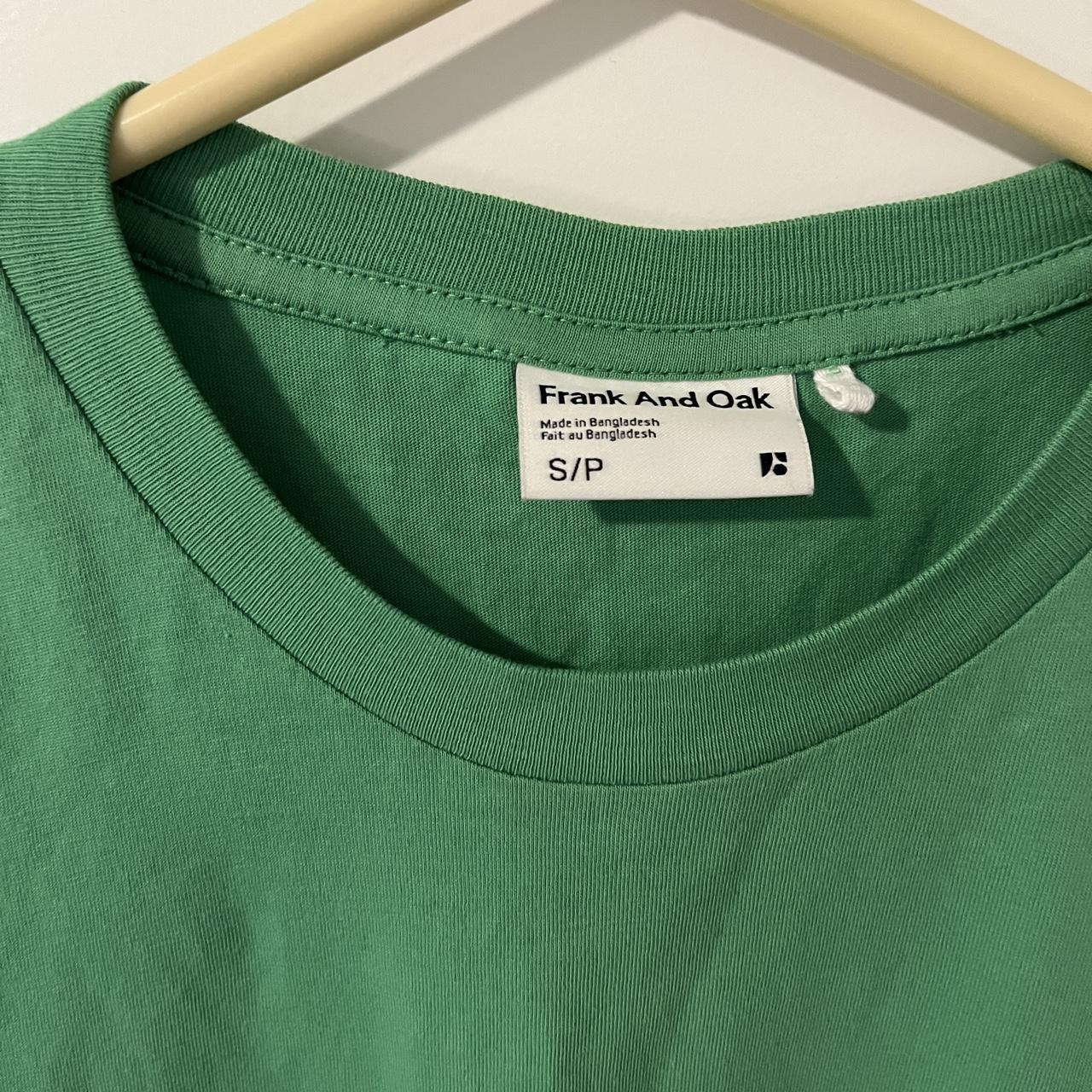 Frank and Oak green cotton tee -worn once, no signs... - Depop