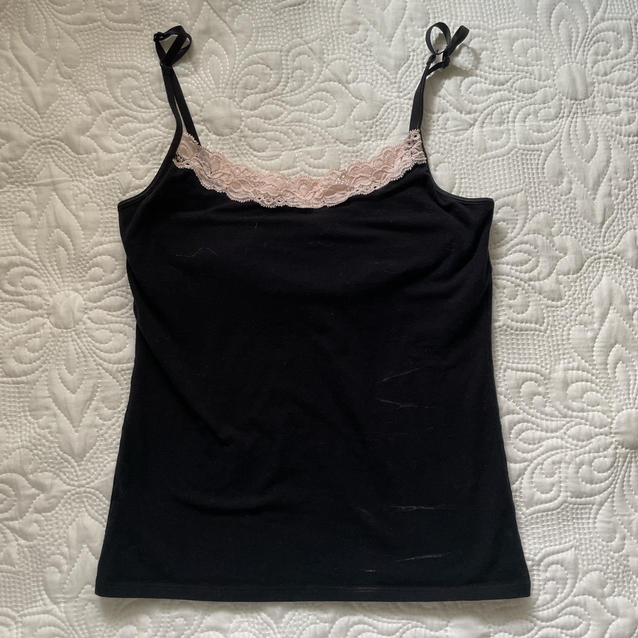 Black lace tank Very cute coquette like top with a... - Depop