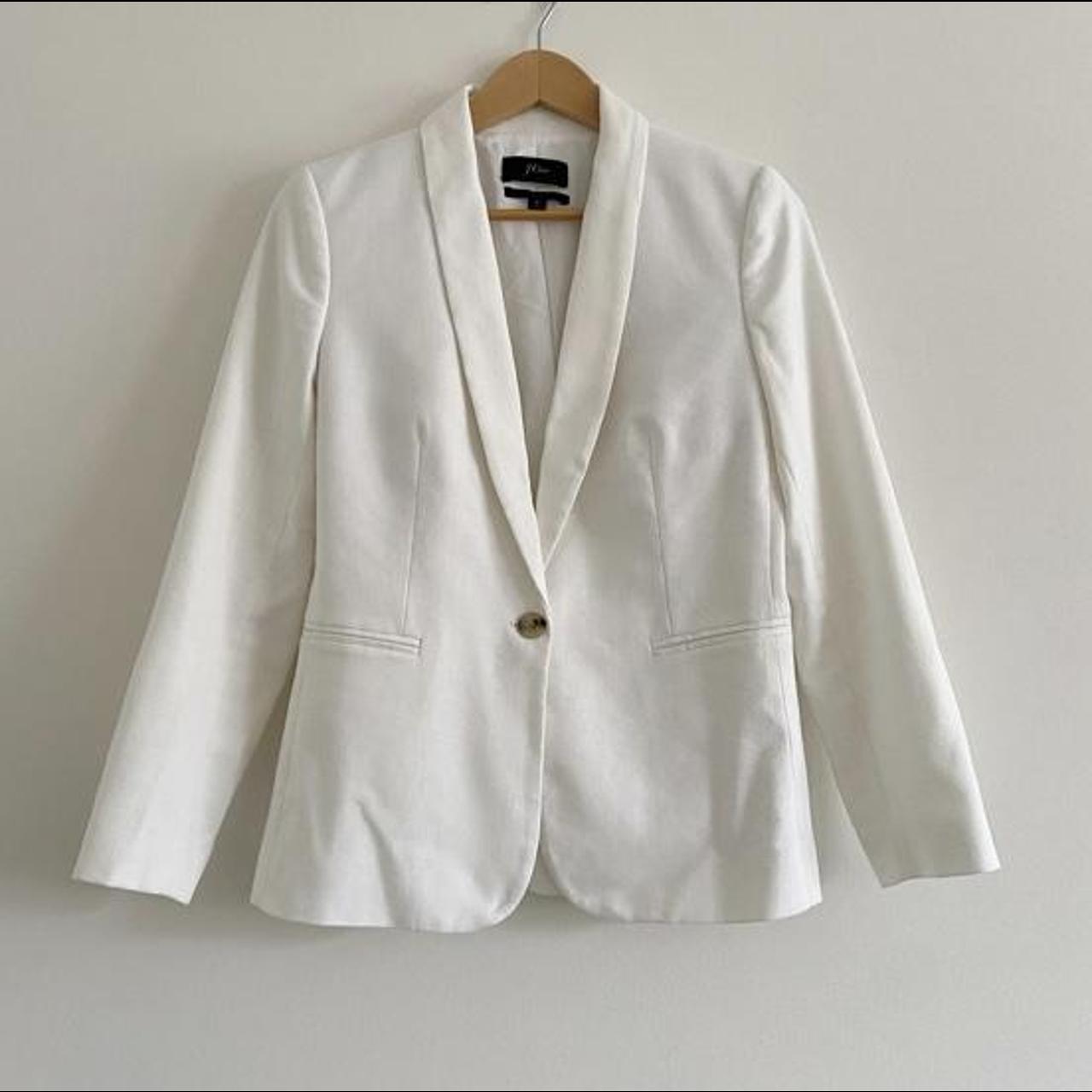 J.Crew Women's White and Cream Tailoredjackets Depop